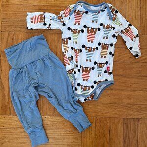 hustle for the muscle modal magnetic bodysuit & harem pants - 0-3M